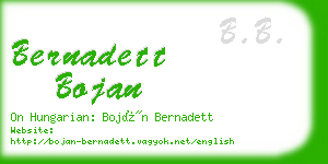 bernadett bojan business card